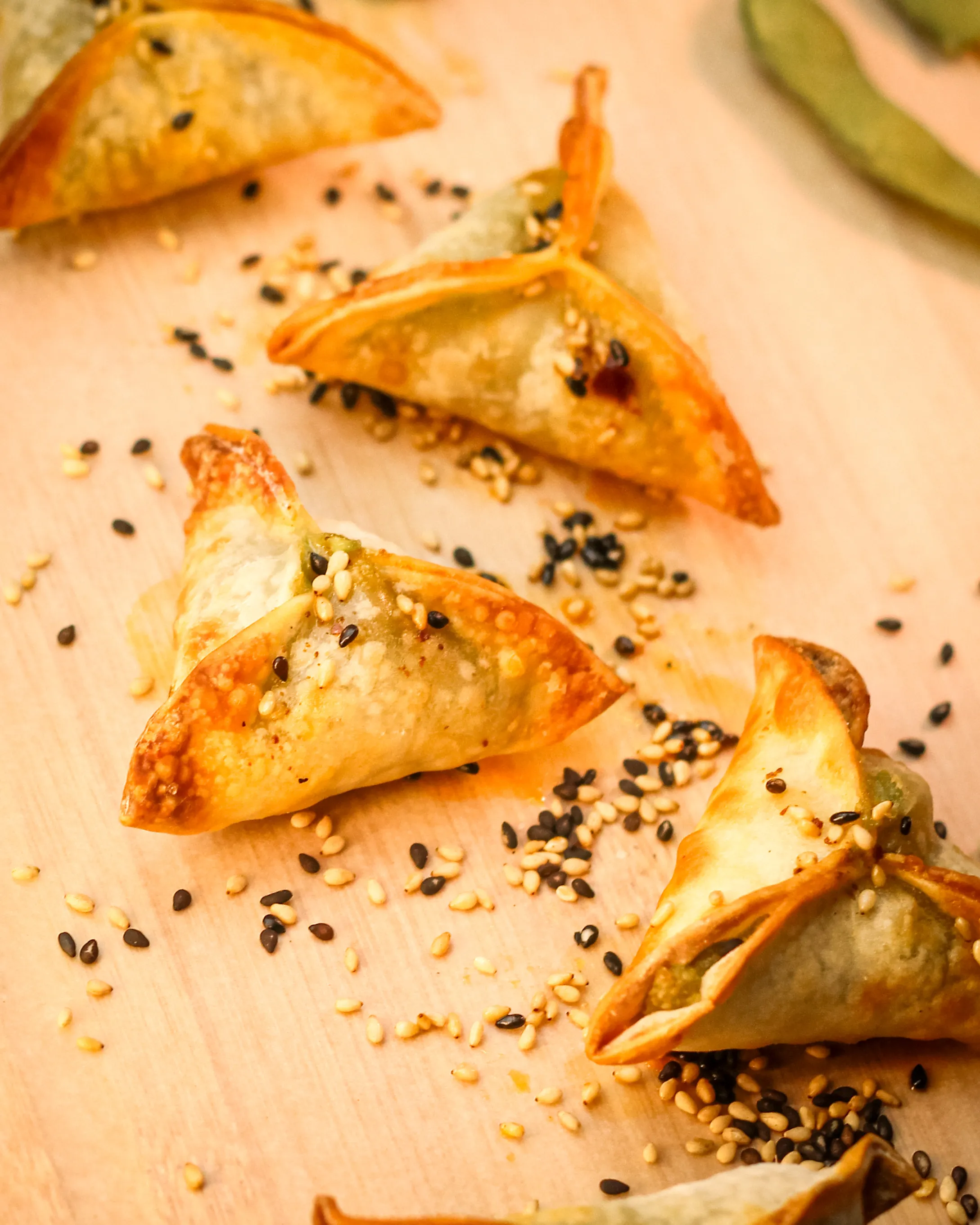 Gyozas de edamame y trufa